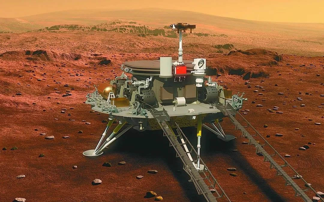 天問(wèn)一號火星探測器登陸火星